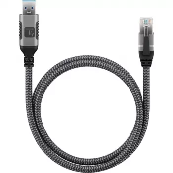 Techly ICOC U3A-RJ45-010 võrgukaabel Must, Hõbedane 1 m Cat6 F/UTP (FTP)