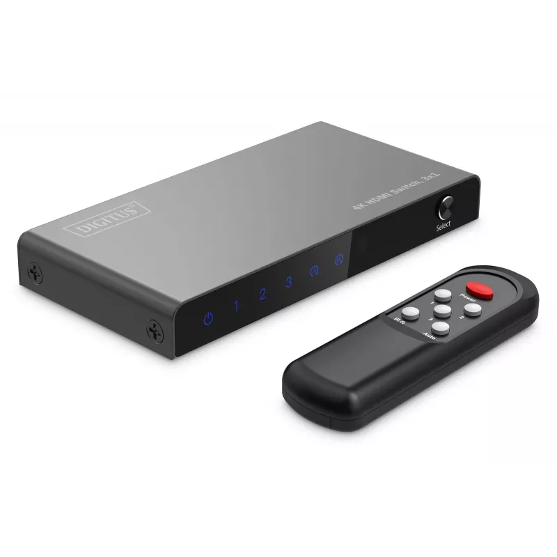 Digitus 4K HDMI Switch 3x1 Metal Must 18 Gbit/s