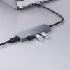 USB-jaotur Aukey CB-H36 — 4-pordiline USB 3.2 Gen 1 Type-A, host USB 2.0, 5000 Mbit/s, alumiiniumist hõbedane