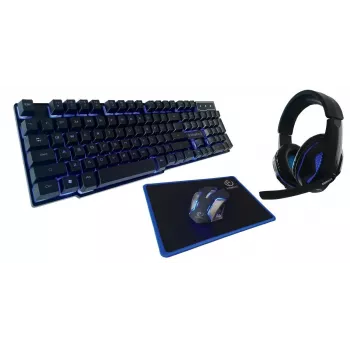 Klaviatuur ja hiir komplektis Rebeltec SHERMAN Gaming USB QZERTY Inglise Must