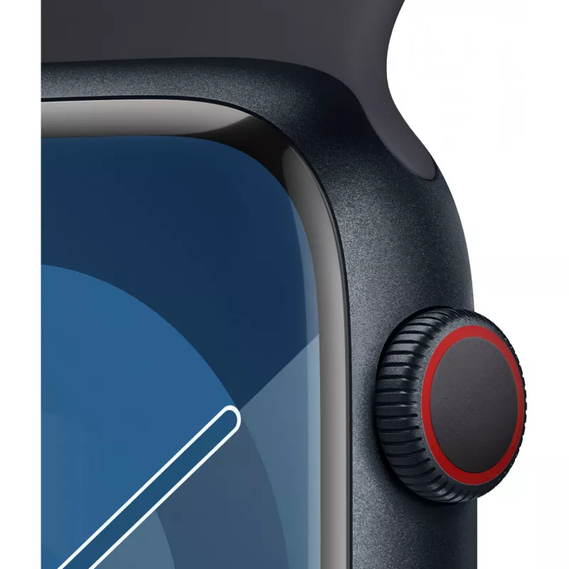 APPLE Watch Series 9 GPS + Cellular 45mm Midnighter alumiiniumkorpus Midnighter spordirihmaga - M/L (MRMD3QF/A)