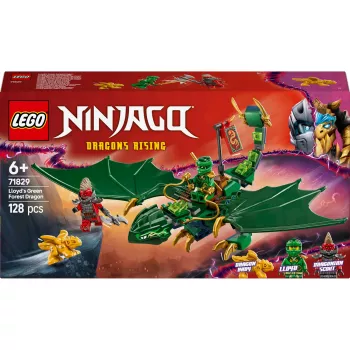 Ehitusmänguasjade komplekt LEGO NINJAGO 71829 Lloyd's roheline Forest Dragon, 128 tükki, 2 minifiguuri, vanusele 6+