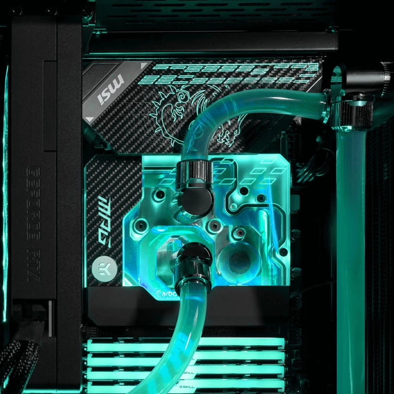 Water block EK Water Blocks akrüül messing must hõbedane