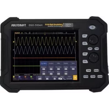 VOLTCRAFT DSO-5104H aku, digitaalostsilloskoop, käsiostsilloskoop (Scope-Meter) 100 MHz 4 kanalit 1 GSa/s 40 Mpts 14 bit digitaalne salvesti (DSO), pihuseade (VC-11332625)