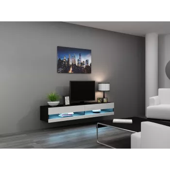 TV alus cama meble VIGO NEW 30/180/40, 1800×400×300 mm, must pealispind, puitlaastplaadist karkass