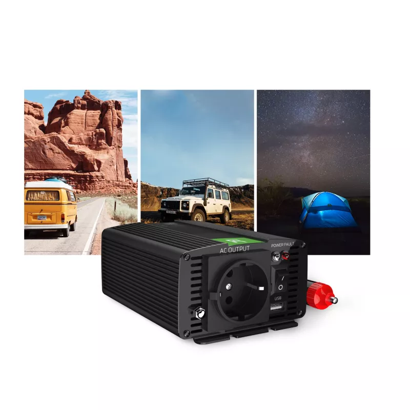 GREEN CELL Auto võimsusmuundur 12V kuni 230V 150W/300W puhas siinus