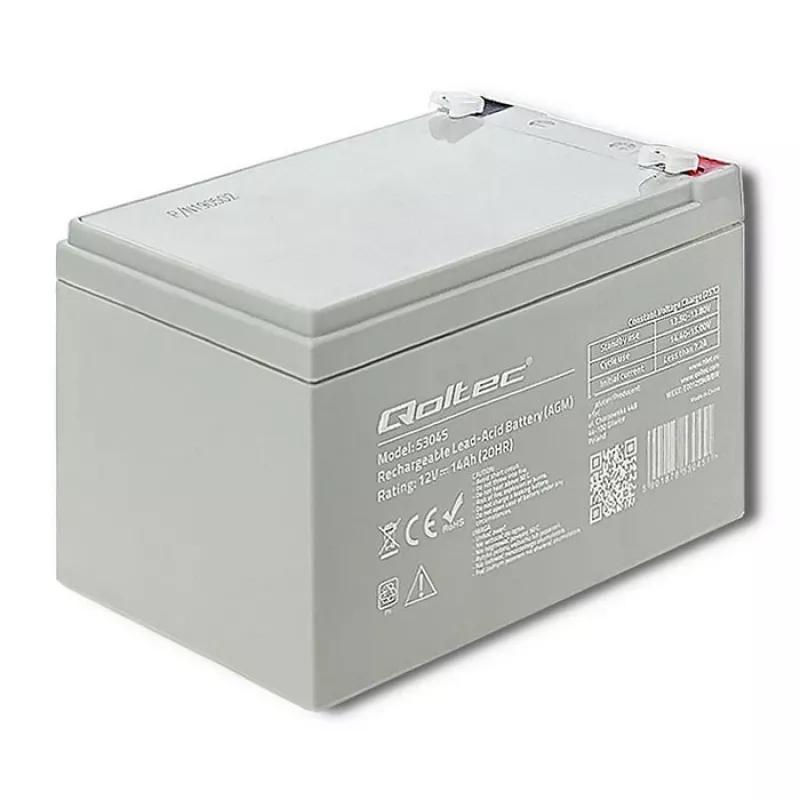 Qoltec 53045 AGM aku 12V 14Ah