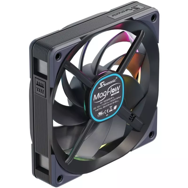 Ventilaator Seasonic MagFlow ARGB 12 cm 2000 RPM Must