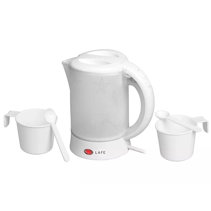 Elektriline veekeetja LAFE LAFCZA45865, roostevaba teras, 0,6 L, 600 W, helehall, hingedega lukustatav kaas