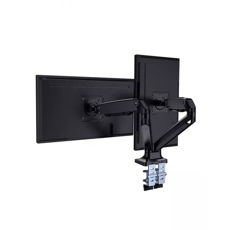 Monitorialuse alus GEMBIRD MA-DA2-03 kuni 35-tollistele ekraanidele, klamber, VESA 75x75–100x100, 20 kg, must, kahe ekraani tugi