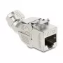 DELOCK Keystone-moodul RJ45 pesa LSA-le Cat.6A tööriistavaba 45° nurgaga varjestatud metallist riiviga