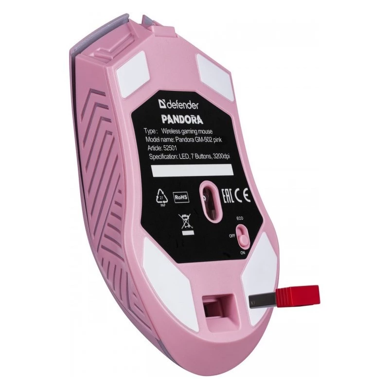 Juhtmevaba mängurihiir DEFENDER P ANDORA PINK liides