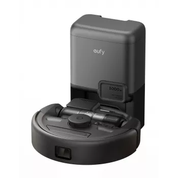 Robot vacuum Eufy E20 Must — round, dust-bag base station, 150 min runtime, 35 cm diameter