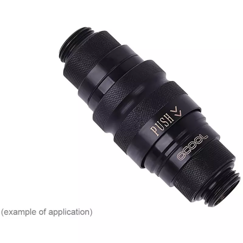 Liitmik Alphacool 17440 — messingist arvuti jahutusliitmik, must, 32×86×32 mm