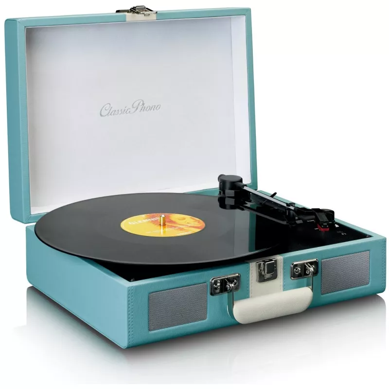 Rihmveoga audiopleier Lenco TT-110 sinine valge poolautomaatne