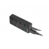 USB-jaotur NATEC MANTIS USB 2.0 Type-B — 4x USB 3.2 Gen 1 Type-A porti, must, 0,8 m kaabel, vahelduvvooluadapter, toitelüliti