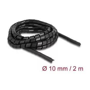 Delock painduv spiraalvoolik 2m x 10mm must