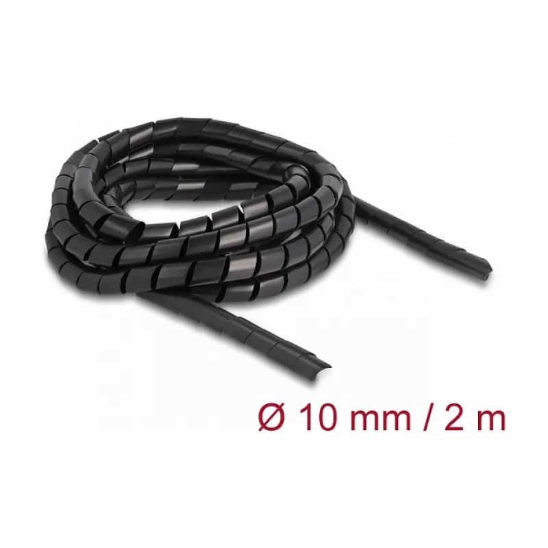 Delock painduv spiraalvoolik 2m x 10mm must