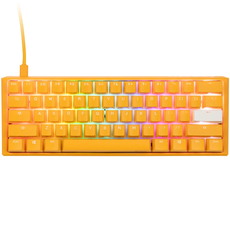 Ducky One 3 Mini kollane klaviatuur, mängimiseks, USB, QWERTY, US English