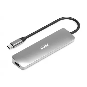 Liidesejaotur Port Designs 900162 USB USB-C — USB USB-C väljund, 3840x2160@60Hz, 20V/5A sisend, 117×34×13 mm, hõbedane