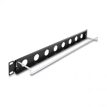 DeLOCK 67059 19-tolline D-tüüpi patch-paneel tõmbetugevdusega, 8 porti, 1U, must