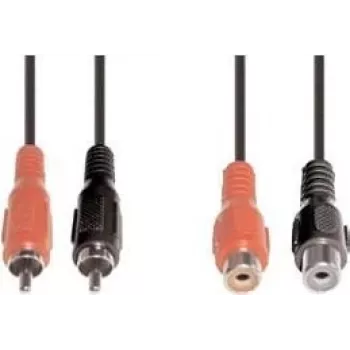 Audio kaabel e+p B 98/5 5m 2 x RCA Must Punane