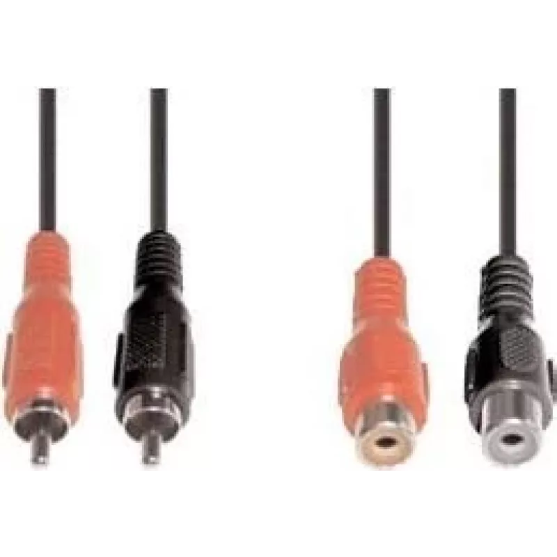 Audio kaabel e+p B 98/5 5m 2 x RCA Must Punane