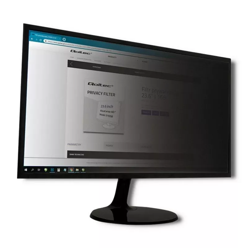 Qoltec GDPR privaatsusfilter 23 | 16:9 | Silmade kaitse | Panoraam