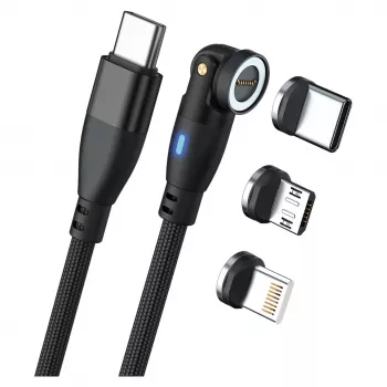USB-kaabel RealPower MagneticCharge 100 1m USB-C must
