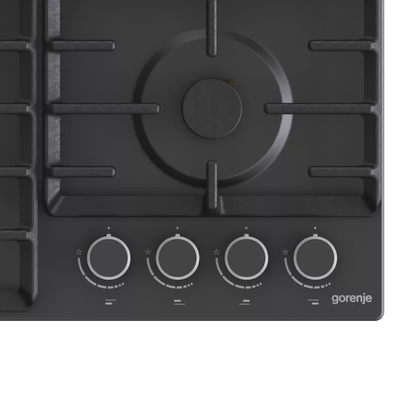 Gorenje Hob GW642AB Gas Number of burners/cooking zones 4 Rotary knobs Must