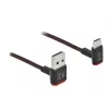 USB-kaabel DeLOCK EASY-USB 2.0 Type-A-pistik USB-C isasele nurgeline 0,5 m must