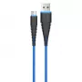 USB Micro-B kaabel Devia Fish 1 Series 5V 2.4A 1.5m sinine