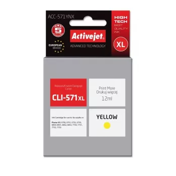 Activejet ACC-571YNX tindipadrun (asendab Canon CLI-571XLY; Supreme; 12 ml; kollane)