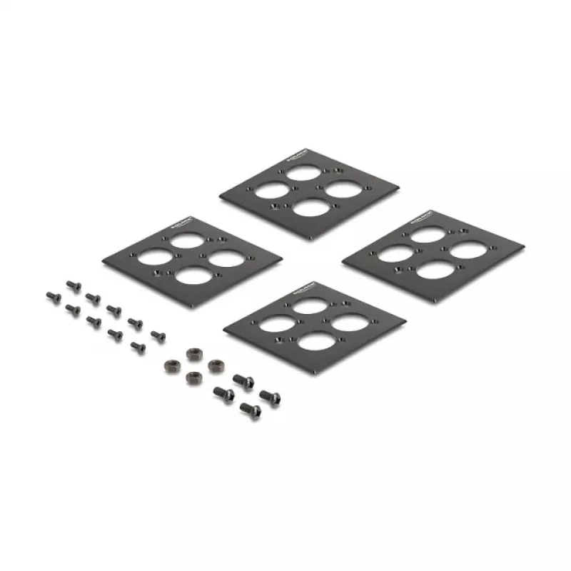 DeLOCK 88195 D-tüüpi 19-tolline patch-paneel 4 plaadiga, 16 porti, 2U, must