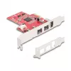 DeLOCK 90738 PCIe Firewire adapter, sisemine, IEEE 1394, punane