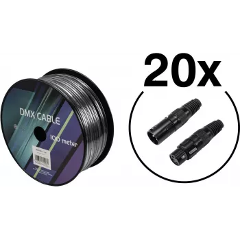 DMX-kaablikomplekt EUROLITE 20000431 — 2 x 0,22 mm² juhtmed, pikkus 100 m