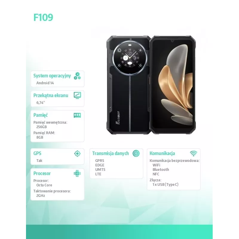 Nutitelefon FOSSiBOT F109 must — F109 must CH mudel