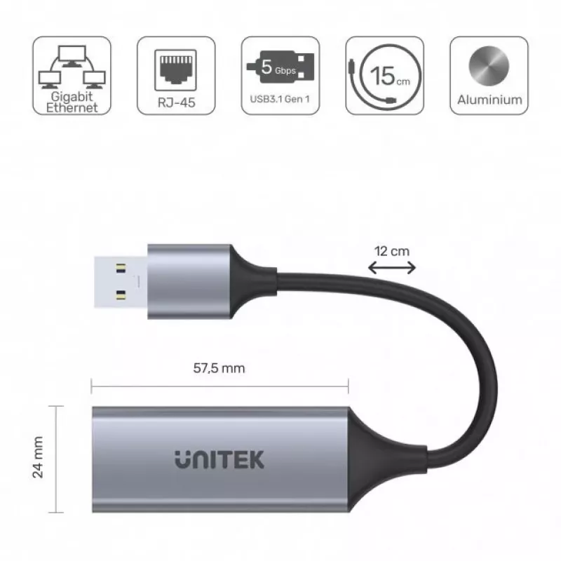 Liidesekaart Unitek U1309A, hall, 57,5×24×16 mm