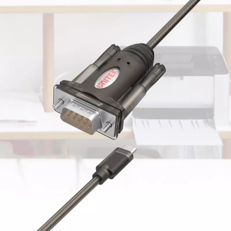 Jadakaabel Unitek Y-1105K — 1,5 m must, DB-9 isane DB-9 isasele