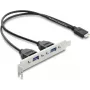 Sisemine USB Type-E Key B adapterkaart DELOCK 67346 — 2× USB-A 5 Gbps koos pesa kronsteiniga