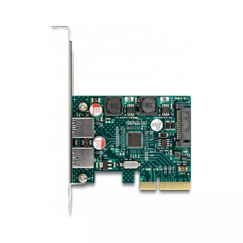 DeLOCK PCI Express x4 kaart 2 x välise USB 10 Gbps Type-A emasliides – madalprofiil