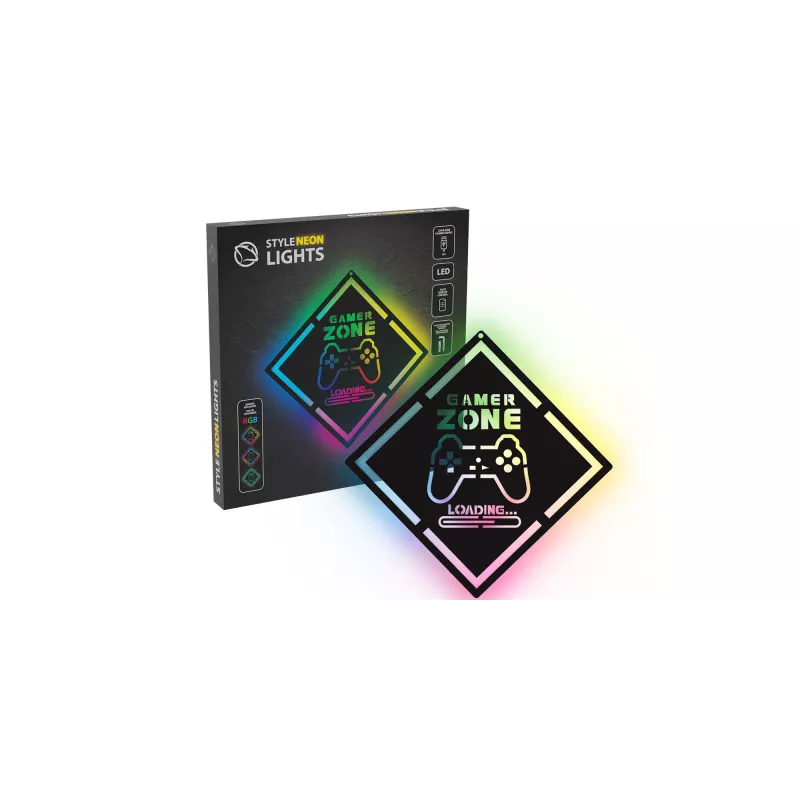 LED-neoonsilt MANTA MASNL132RGB Style Neon Lights GAMER ZONE, RGB-valgustusega seinadekoor