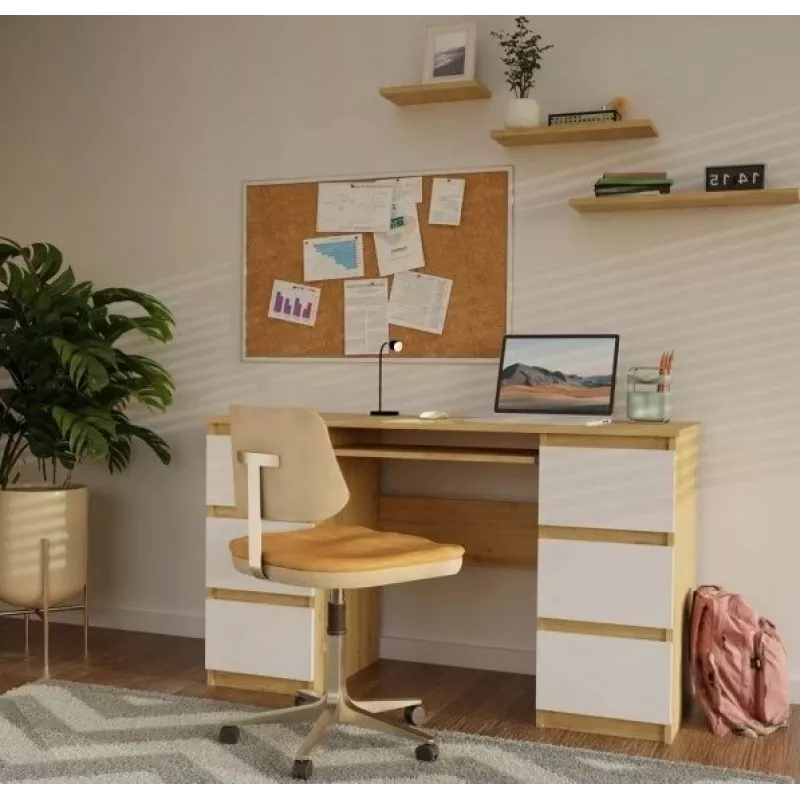 KUBA Kirjutuslaud artisan tamm/valge komplekt