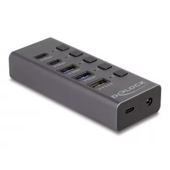 USB-jaotur Delock 64248 5 Gbps 2 x Type-A 2 x USB-C 1 kiirlaadimisport