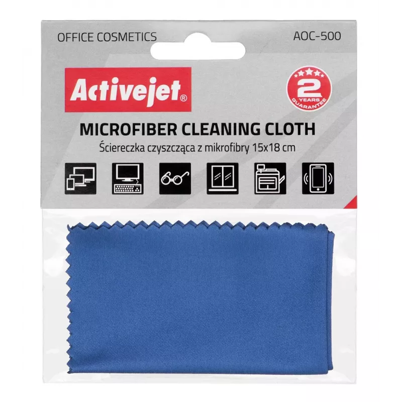 Puhastuslapp ActiveJet AOC-500 mikrokiust 15×18 cm, sõrmejäljevastane, kriimustusvaba
