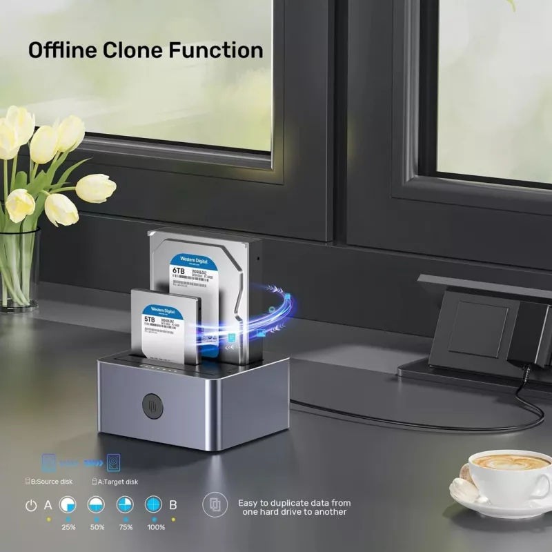 Unitek Kloonimisjaam 2X SATA 2,5/3,5 USB 5GB