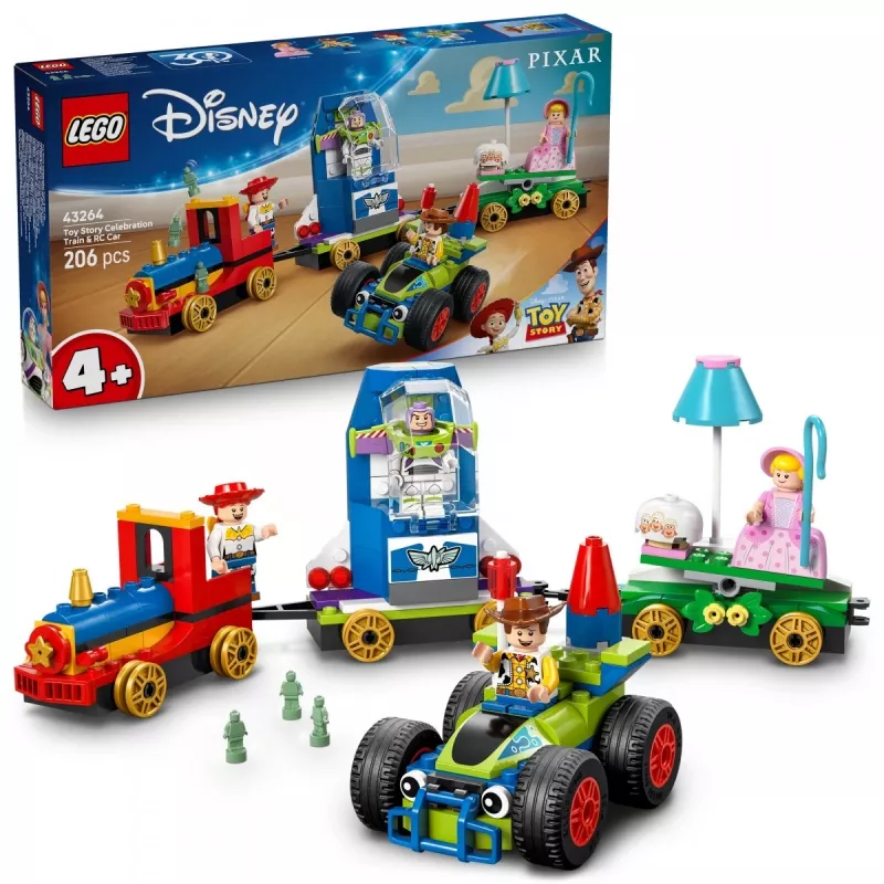 LEGO Disney Toy Story piduliku rongi ja RC-auto komplekt 43264 — 206 osa, 4 minifiguuri, vanusele 4+