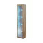 Vitriin Cama Meble VIGO 180 — seinale paigaldatav klaasvitriin, 1800×400×300 mm, wotan tamme