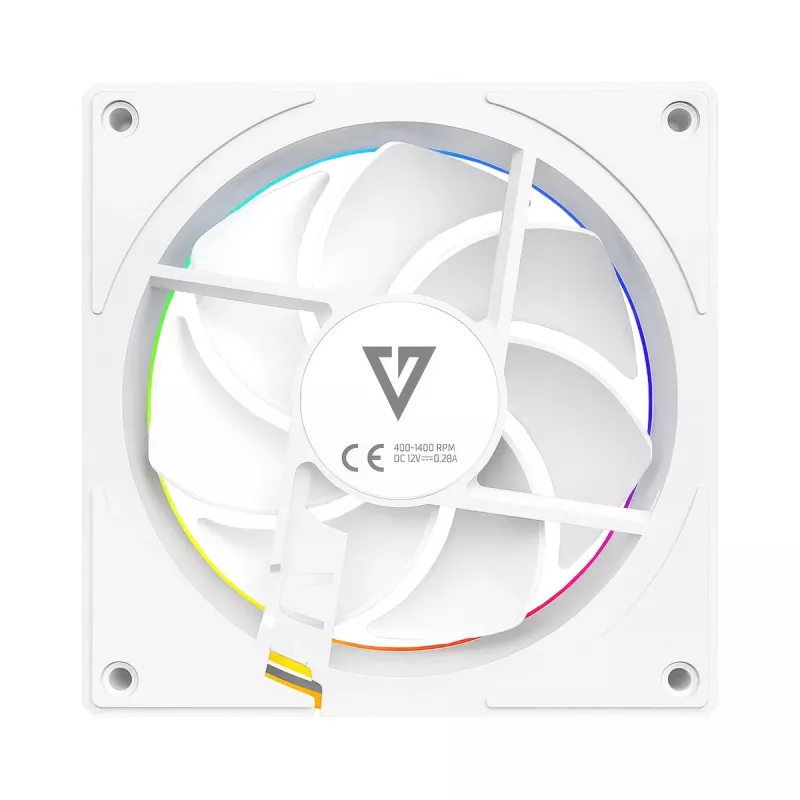 Korpuse ventilaator MODECOM VOLCANO LOOP 120 ARGB Valge — 120 mm, ARGB-valgustus, PWM-tugi, 400–1400 p/min