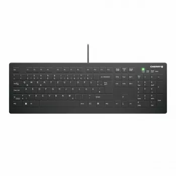Klaviatuur CHERRY AK-C8112 Medical USB QWERTZ saksa must valge täissuuruses